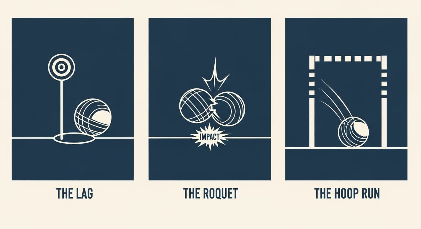 Master the 3 Essential Croquet Shots. A guide to Lag, Roquet and Hoop Running
